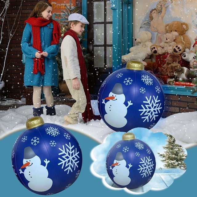 SDJMa Outdoor Christmas Inflatable Ball Christmas Decorations Yard