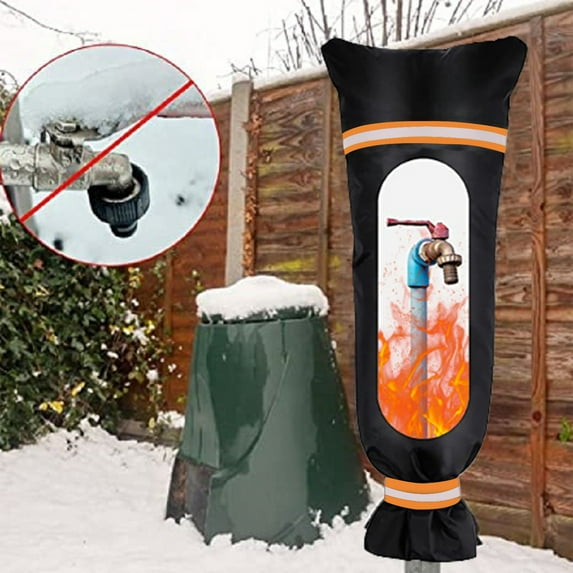 SDJMa Outdoor Faucet Cover, 25"L x 13"W Thicken Reusable Waterproof Outside Hose Bib Covers with 2 Reflective Stripes, Insulated Faucet Socks Spigot Cover for Garden Faucet Winter Freeze Protection