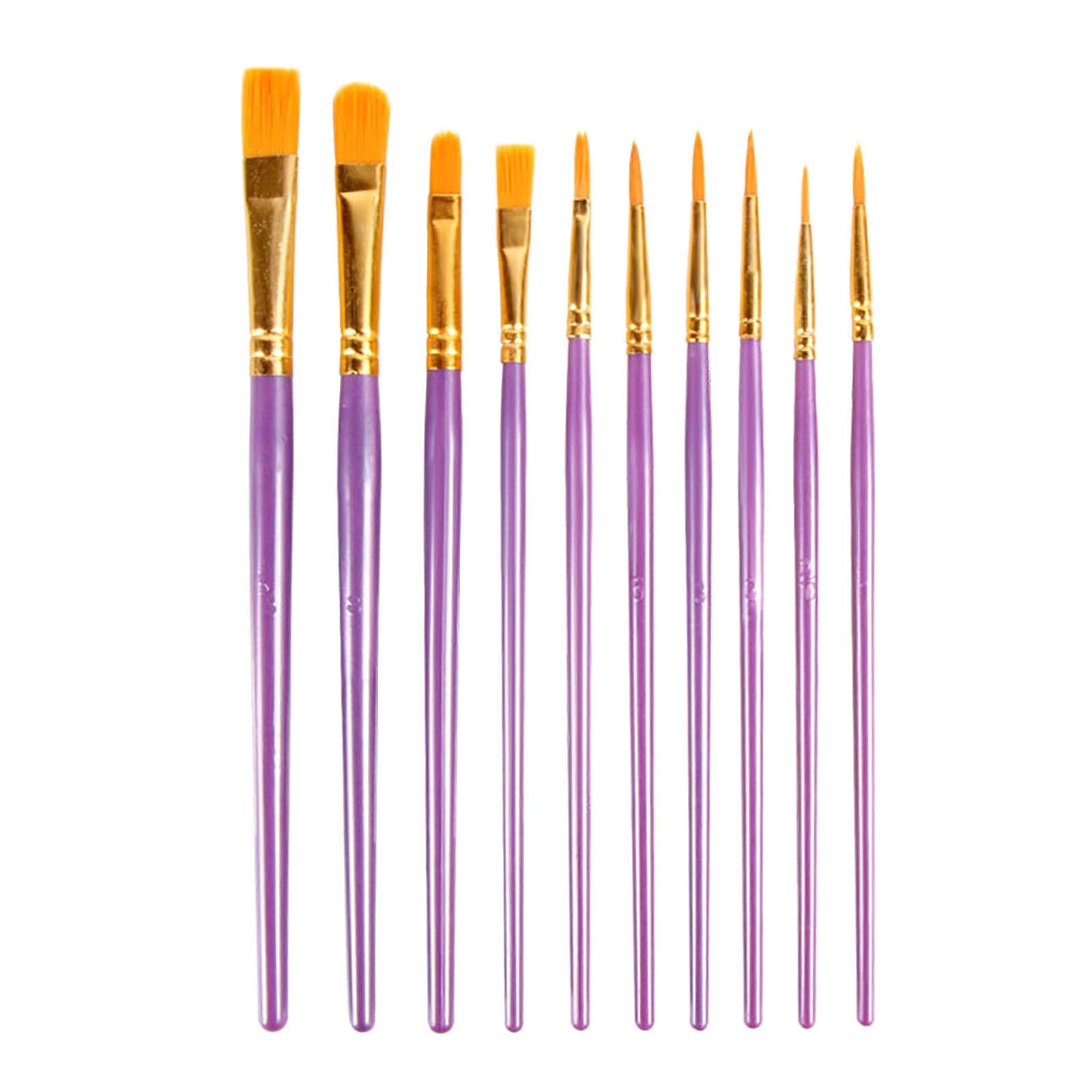 10PCS Artists Paint Brush Set Round Pointed Tip Nylon Hair Paint Brus –  AOOKMIYA