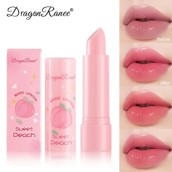 SDJMa Peach Color Changing Lipstick Lip Balm - Magic Long Lasting Labiales Lip Gloss Lip Balm Tinted - Lip Moisturizer Gloss Makeup Lipstick for Women