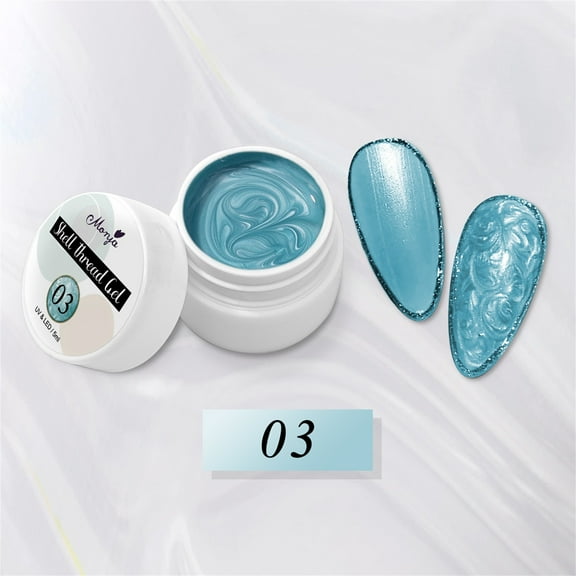 SDJMa Pearlescent Gel Nail Polish Shell Glitter Gel Polish Shimmer Swirl Thread Effect Home Salon