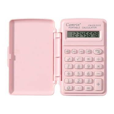 SDJMa Pocket Size Calculator Pink, Basic Small Battery Operated, Large Display Four Function,Handheld Calculator School Supplies for Kids