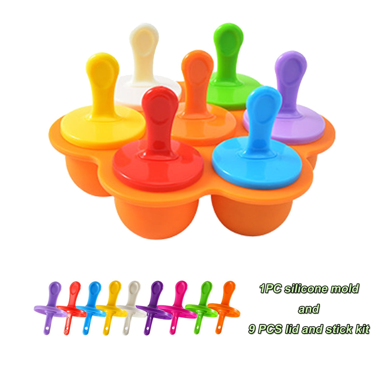 Silicone Popsicle Molds Mini 9-cavity Baby Popsicle Molds Food Grade DIY Ice  Pop Mold with Colorful Plastic Sticks Reusable Popsicle Makers (Orange) -  Yahoo Shopping