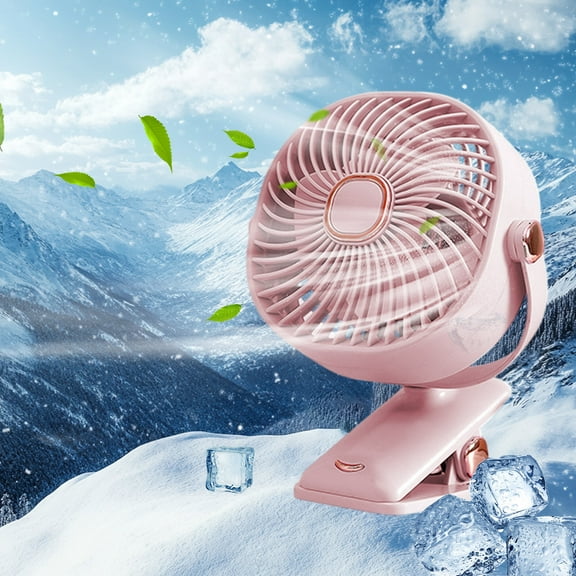 SDJMa Portable Clip on Fan, 6.7 Inch Small Desk Fan with 3 Wind Speeds, 500mAh Rechargeable Battery Powered Personal Cooling Fan for Home Office