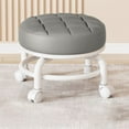 thumbnail image 1 of SDJMa Portable Swivel Stool, PU Leather Small Stool Foot Stool Round Rolling Stools for Home and Office Use(Gray), 1 of 8