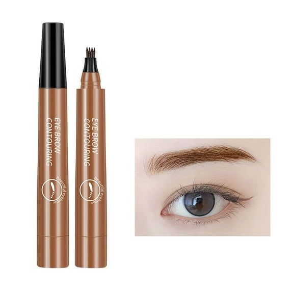 SDJMa Precise Waterproof Brow Pen,4 Tip Eye Brow Pencils for Women Makeup,3d Microblading Eyebrow Pen Pencil,24h Smudge Proof(A)