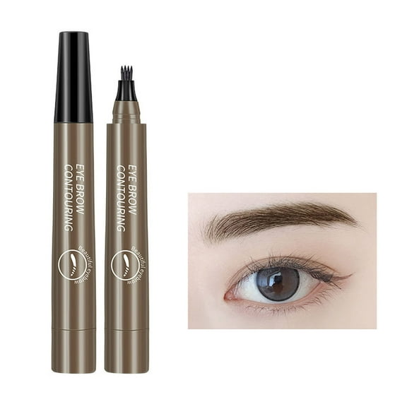 SDJMa Precise Waterproof Brow Pen,4 Tip Eye Brow Pencils for Women Makeup,3d Microblading Eyebrow Pen Pencil,24h Smudge Proof(D)