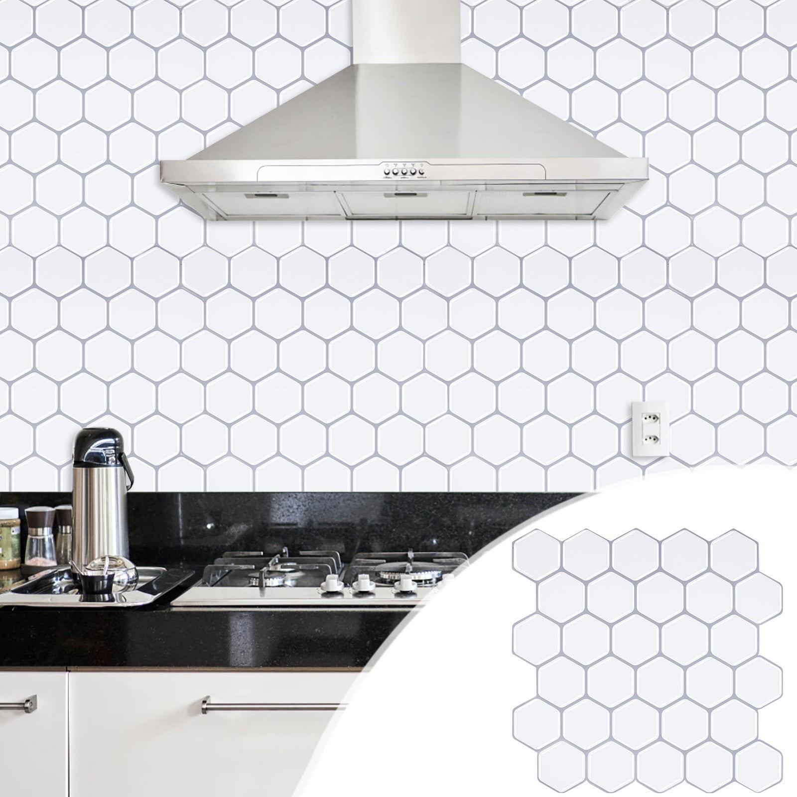 SDJMa Premium Peel and Stick Kitchen Backsplash Tile Stickers Self