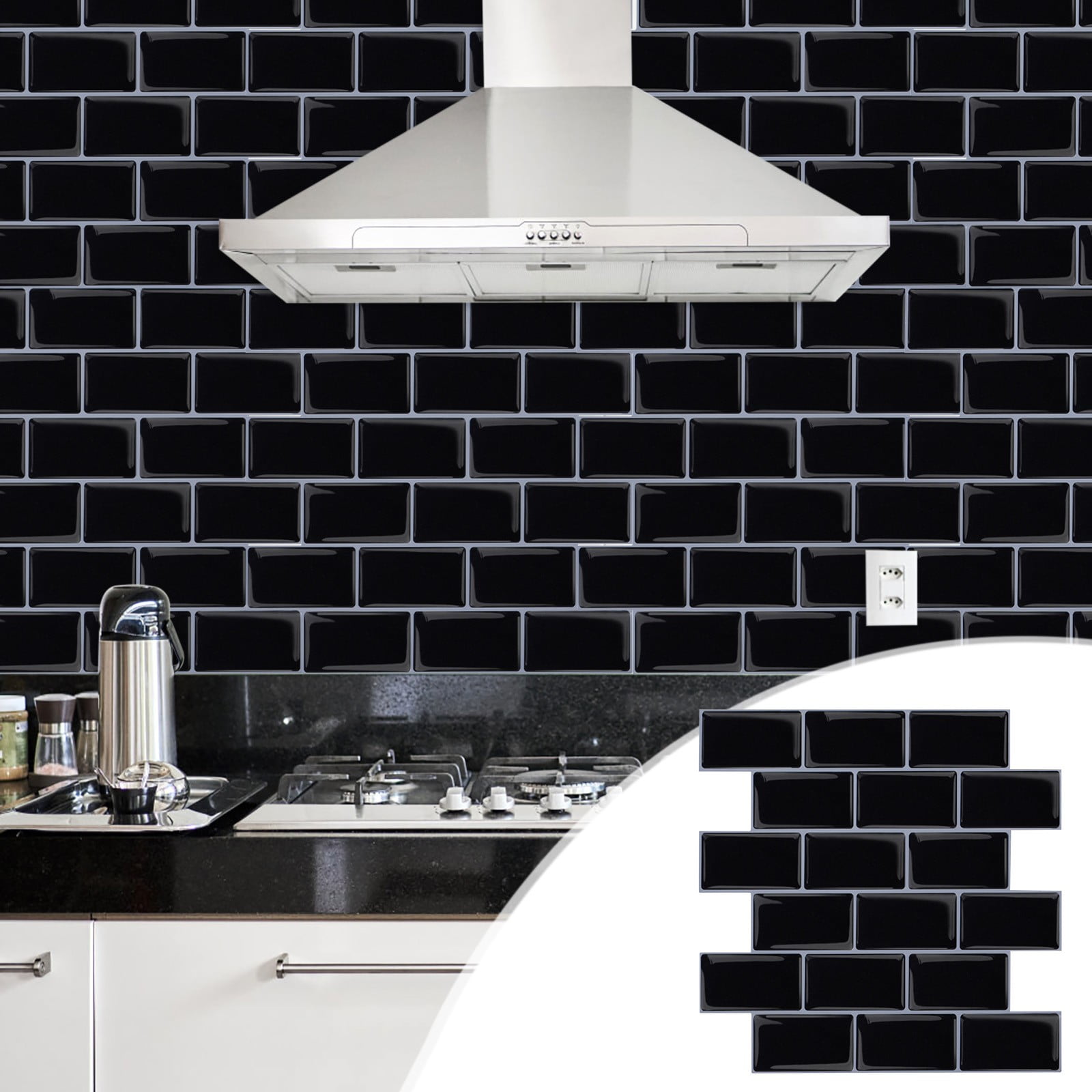 SDJMa Premium Peel and Stick Kitchen Backsplash Tile Stickers Self