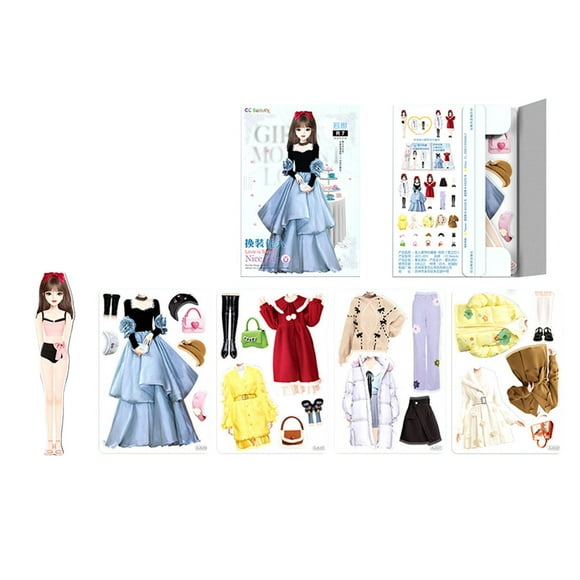 SDJMa Princess Dress Up Paper Doll Dress Up Games, Pretend and Play Travel Playset Toy Dress Up Dolls for Girls