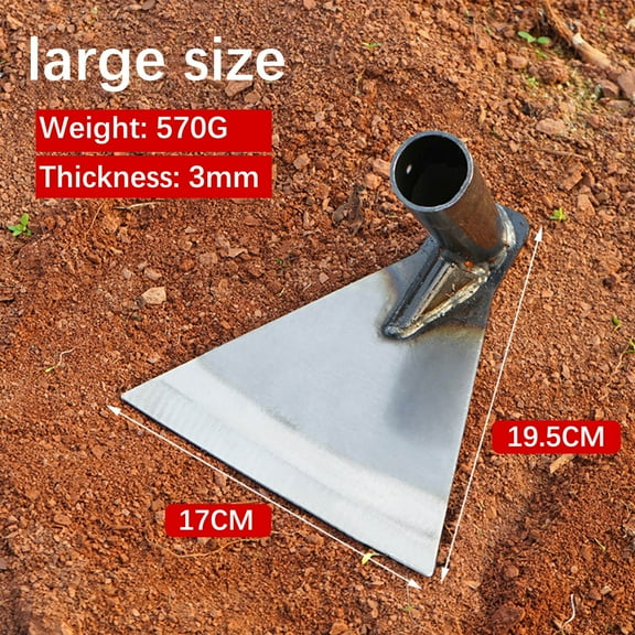 SDJMa Professional Manganese Steel Garden Hoe - Heavy-Duty Forged Weeding Tool with Ergonomic Handle (L)