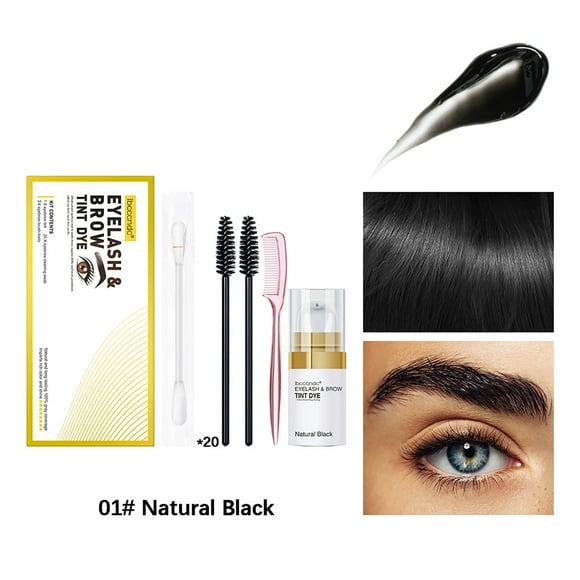 SDJMa Professional Semi-Permanent Eyelash & Eyebrow Kit, Waterproof ,2 IN 1 DYE- CREAM,Safe & Professional Eyebrow Tinting Kit Suitable For Salon and Home Use