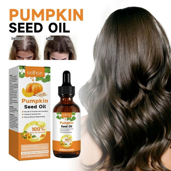 SDJMa Pumpkin Seed Oil for Hair Growth,60ML,Organic 100% Pure RAW Cold Pressed Pumpkin Seed Oil For Anti Aging Wrinkle,Massage Oil,Hair and Scalp Care,Vitamin E Oil For Skin