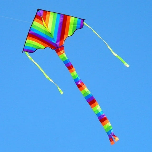 SDJMa Rainbow Delta Kite, Kites for Kids Adults Easy to Fly, Long Tail