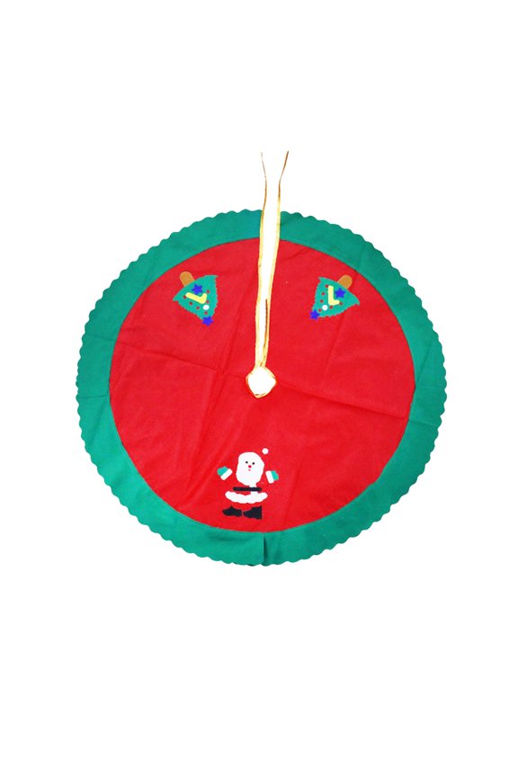 Red Christmas Tree Skirt 35 inch Christmas tree decoration, Vintage Christmas Tree Mat Decorations,Santa Snowman Xmas Tree Skirt,Xmas Ornaments for Farmhouse Party Xmas Holiday Decorations