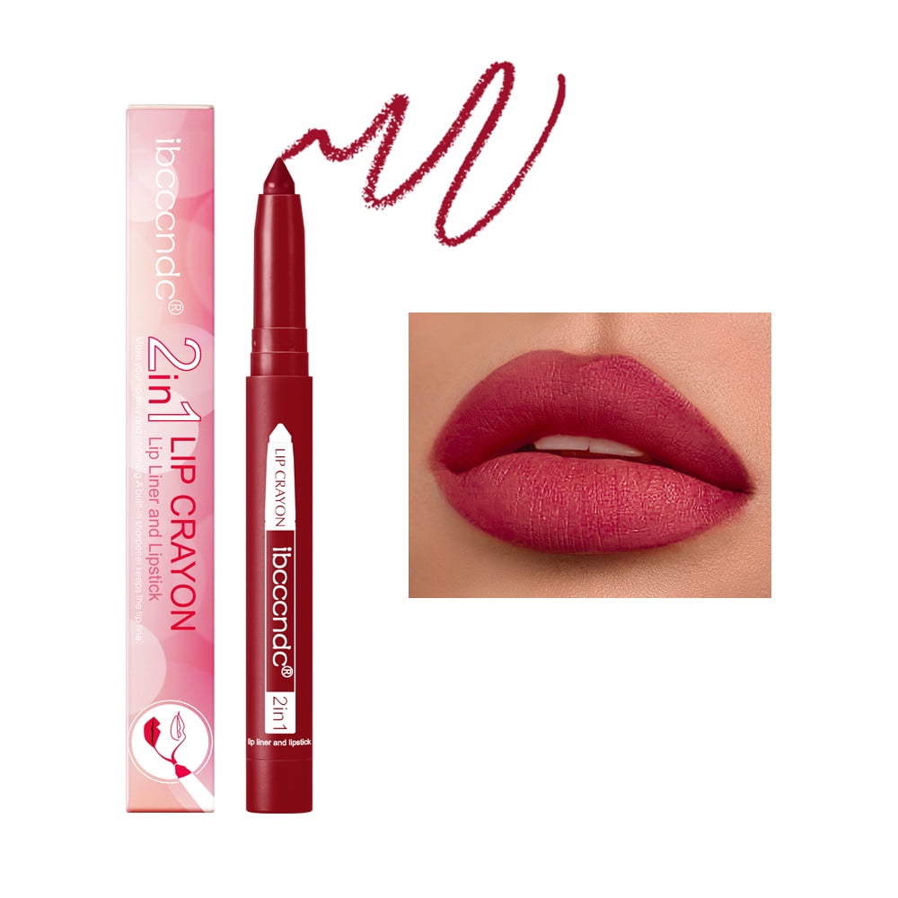 SDJMa Red Lip Liner and Lipstick Lip Stain Crayon，Long Lasting 24 Hour
