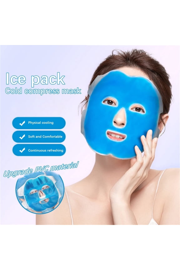 SDJMa Reusable Cold Face Eye Mask Ice Pack, Hot Cold Cold Gel Fatigue Relief Full Face Sleep for Swollen Face, Reduce Puffy Dark Circles Bags Under Eyes Migraines Stress Relief