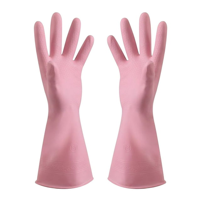 SDJMa Reusable Rubber Gloves for Dishwashing Cleaning Bleaching, Latex