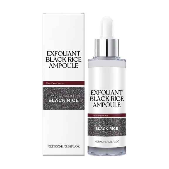 SDJMa Rice Enzyme Exfoliating Ampoule, Gentle Face Peeling Solution, Brightening, Pore Refining, Hydrating Facial Scrub, 100ml (Black)