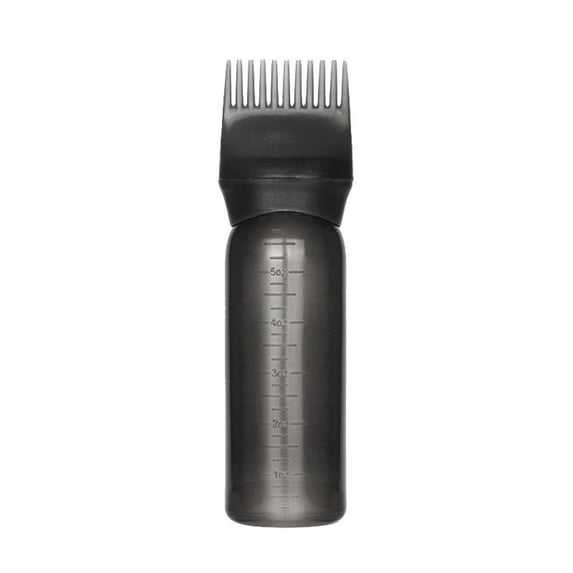 SDJMa Root Comb Applicator Bottle, Oil Applicator for Hair Dye, Bottle Applicator Brush with Graduated Scale (Black)