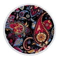 thumbnail image 1 of SDJMa Round Retro Print Microfiber Beach Towels, 60" Oversized Sand Free Beach Towel, Super Absorbent Fast Dry Circle Swim Pool Yoga Mat, Wall Hanging Bohemian Decor with Tassels, 1 of 9