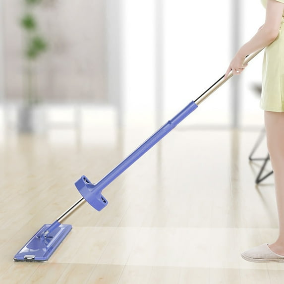 SDJMa Self Wringing Flat Mop, 360 Degree Spin Hands-Free Microfiber Floor Mop with Reusable Mop Pad and Soft Scraper, Dust Mop for Hardwood, Laminate, Tile Floor Cleaning