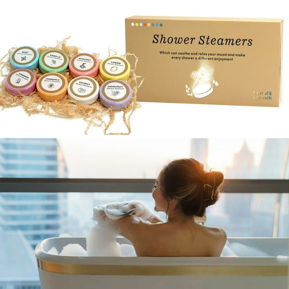SDJMa Shower Steamers Aromatherapy - 8 Pack Pure Essential Oil Shower Bombs for Home Spa Self Care - Stress Relief and Relaxation Bath Gifts for Birthday Christmas Gifts