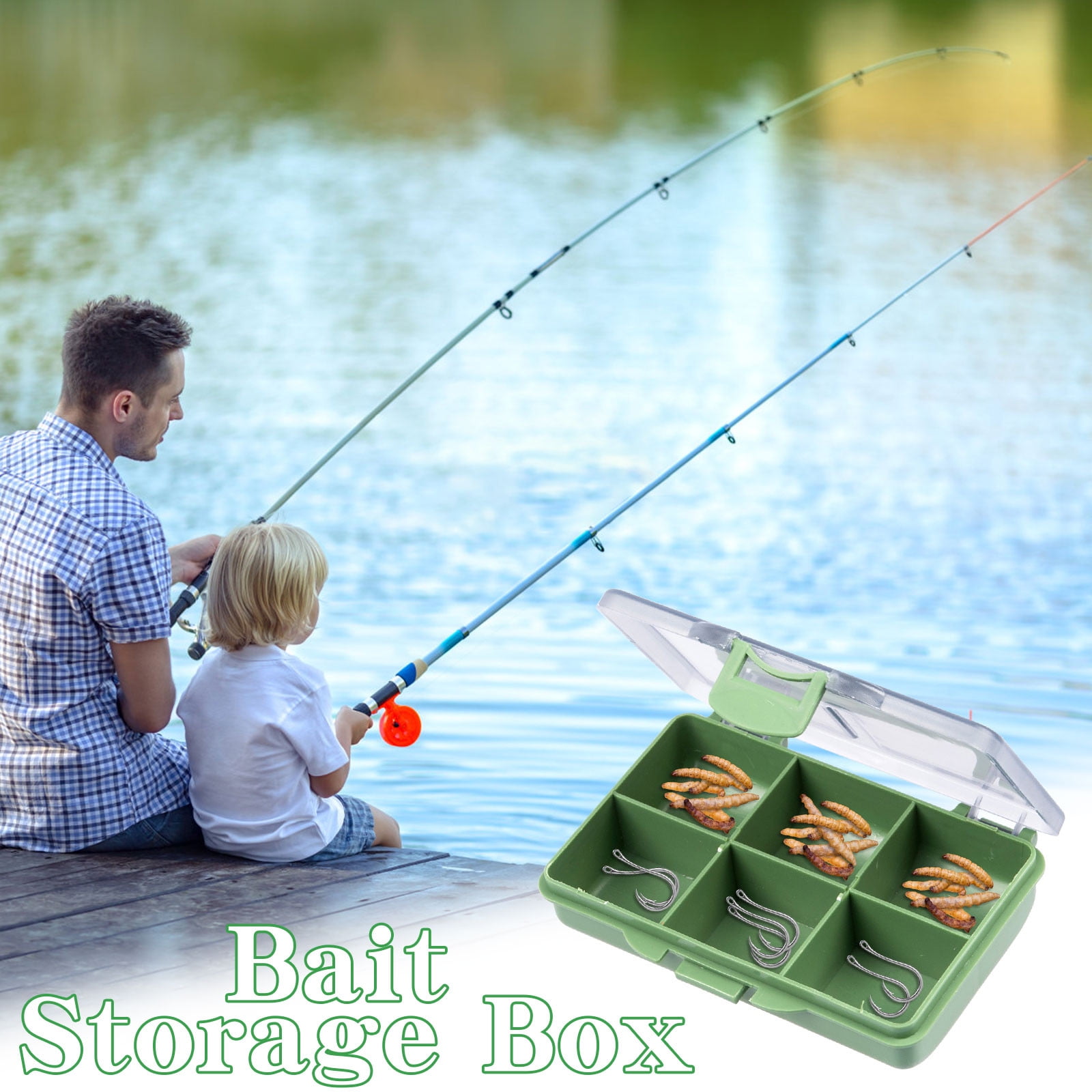 Sdjma Small Clear Visible Plastic Fishing Tackle Accessory Box Fishing Lure Bait Hooks Storage Box Case Container Organizer Box
