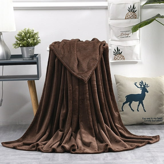 SDJMa Small Fleece Blanket Plush Throw Fuzzy Lightweight (40x60 Inches Coffee) Super Soft Microfiber Flannel Blankets for Couch, Bed, Sofa Ultra Luxurious Warm and Cozy for All Seasons