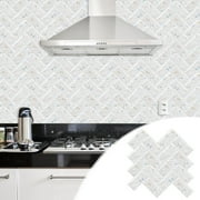 SDJMa Small Size Waterproof Peel and Stick Backsplash,Self-Adhesive Kitchen Backsplash Tiles,Removable Wall Sticker with Warm Marble(12"x12" Not Textured Wall Tiles)