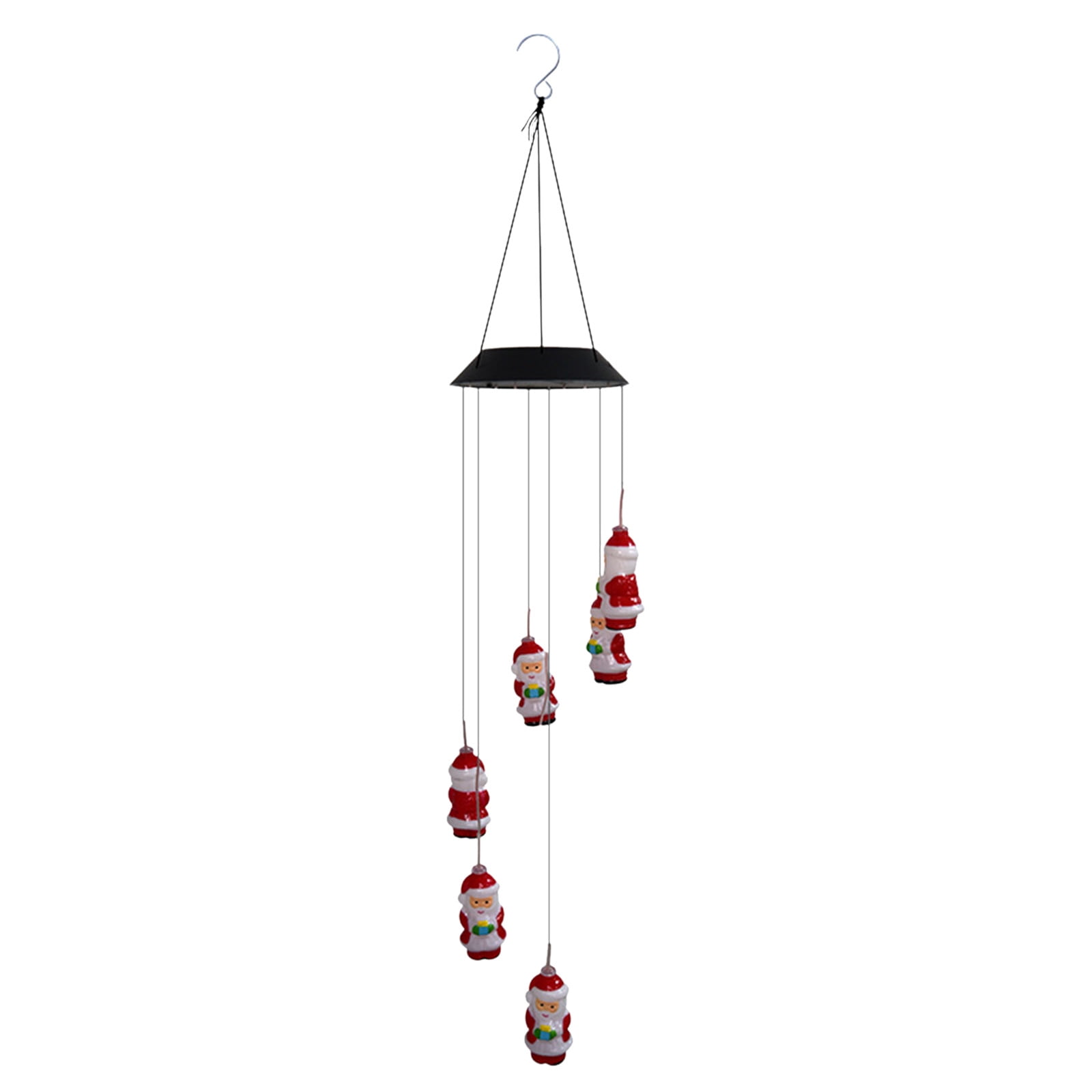 SDJMa Solar Christmas Wind Chimes, Color Changing Santa Claus, Outdoor