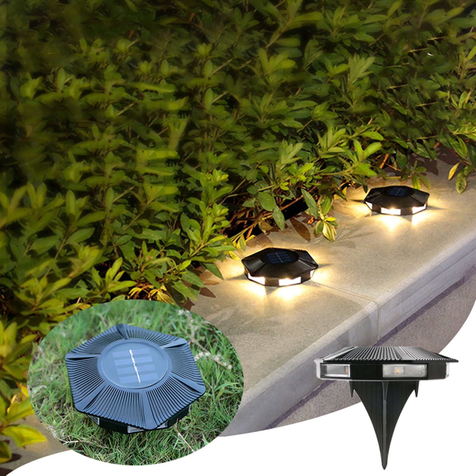 SDJMa Solar Ground Lights, Waterproof 6 LEDs Solar Garden Lights ...