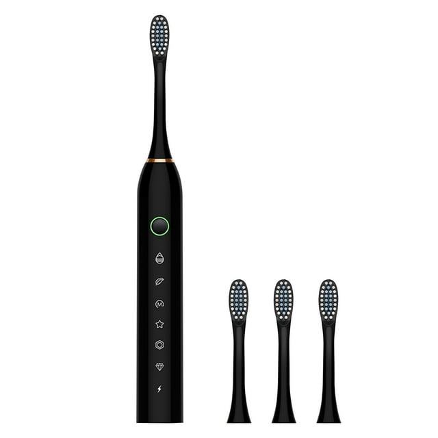 SDJMa Sonic Electric Toothbrush with 4 Brush Heads for Adults, 6 Modes