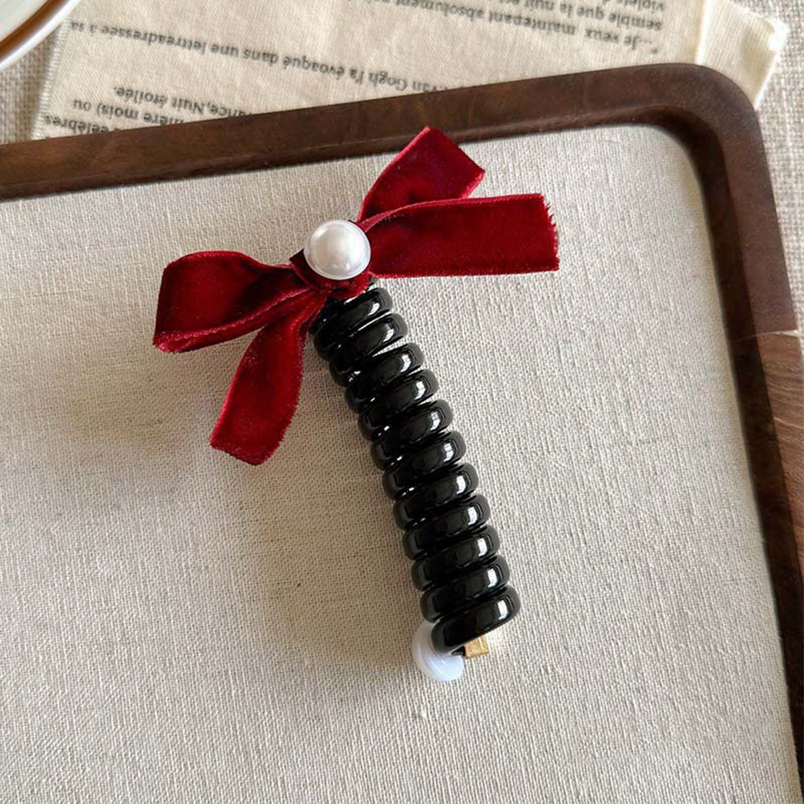 SDJMa Spiral Hair Band, Bow Braided Telephone Wire Hair Band, Ponytail