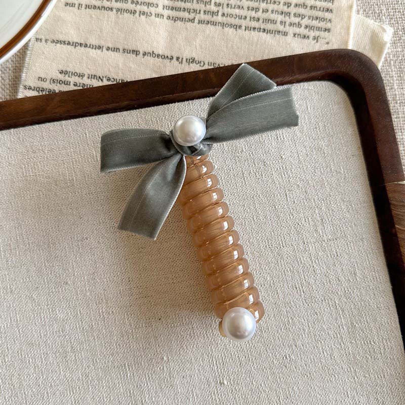 SDJMa Spiral Hair Band, Bow Braided Telephone Wire Hair Band, Ponytail