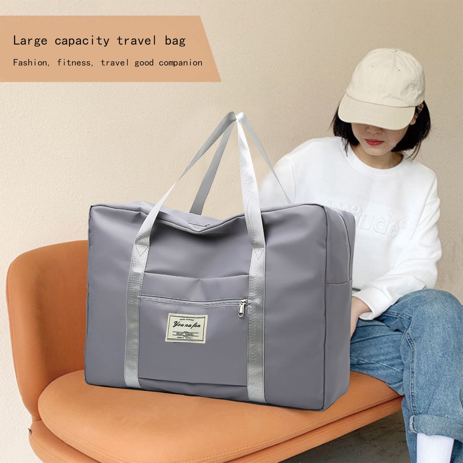 SDJMa Spirit Airlines Personal Item Bag 17.7x6.1x7.4in Travel Duffel Bag Foldable Carry on Travel Bag Luggage Storage for Women Men Walmart