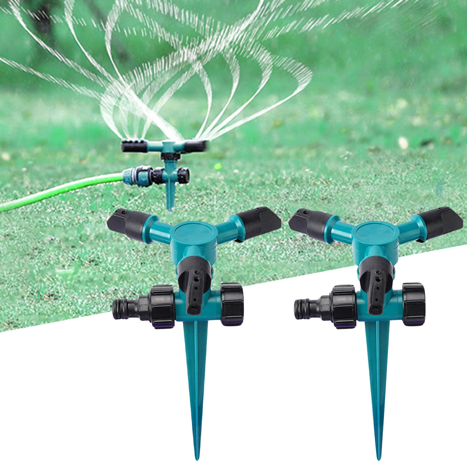 SDJMa Sprinkler for Yard, 360° Automatic Rotating Garden Sprinkler for