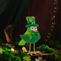 SDJMa St. Patrick's Day Birds Decoration, Green Plush Fabric Bird Figurine Doll Table Ornament for Irish Day Home Tiered Tray Decor