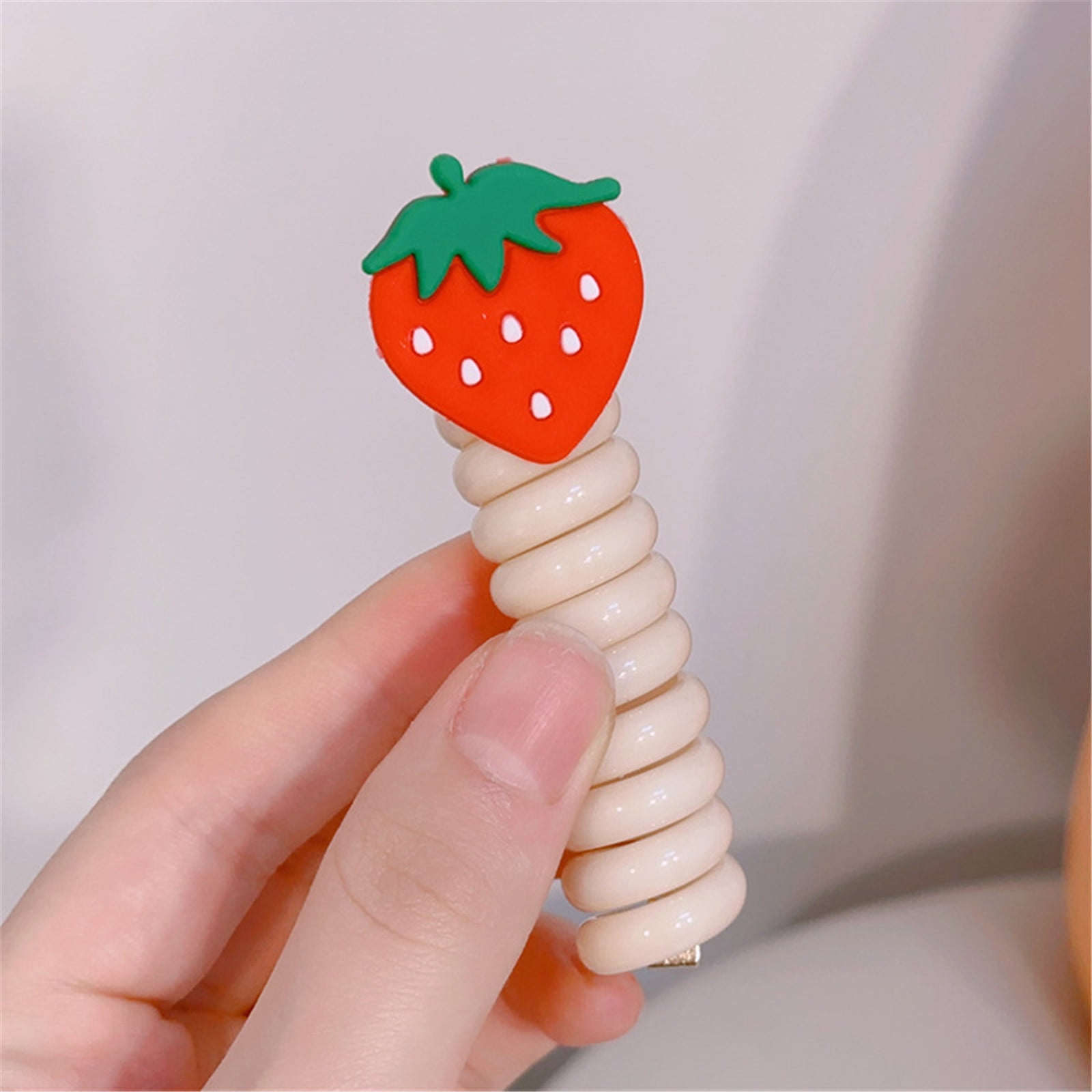 SDJMa Strawberry Spiral Hair Ties, No Crease Spiral Hair Ties Hair ...