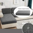 thumbnail image 1 of SDJMa Stretch Sofa Cushion Cover for Individual Cushion Sofa Chaise Longue Sofa Slipcover for Cushion Couch Soft Furniture Protector (Dark Gray,Chaise Longue(Right)), 1 of 7