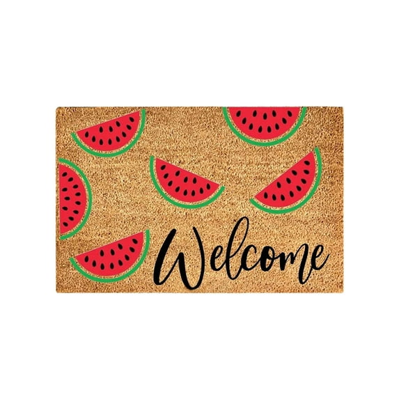Realhomelove Summer Welcome Doormat Spring Summer Mats Welcome Floor Mats Polyester Door Rug Beach Flowers Fruit Sunshine Non Slip Floor Mat for Indoor Outdoor Home Decor,16*24 inches