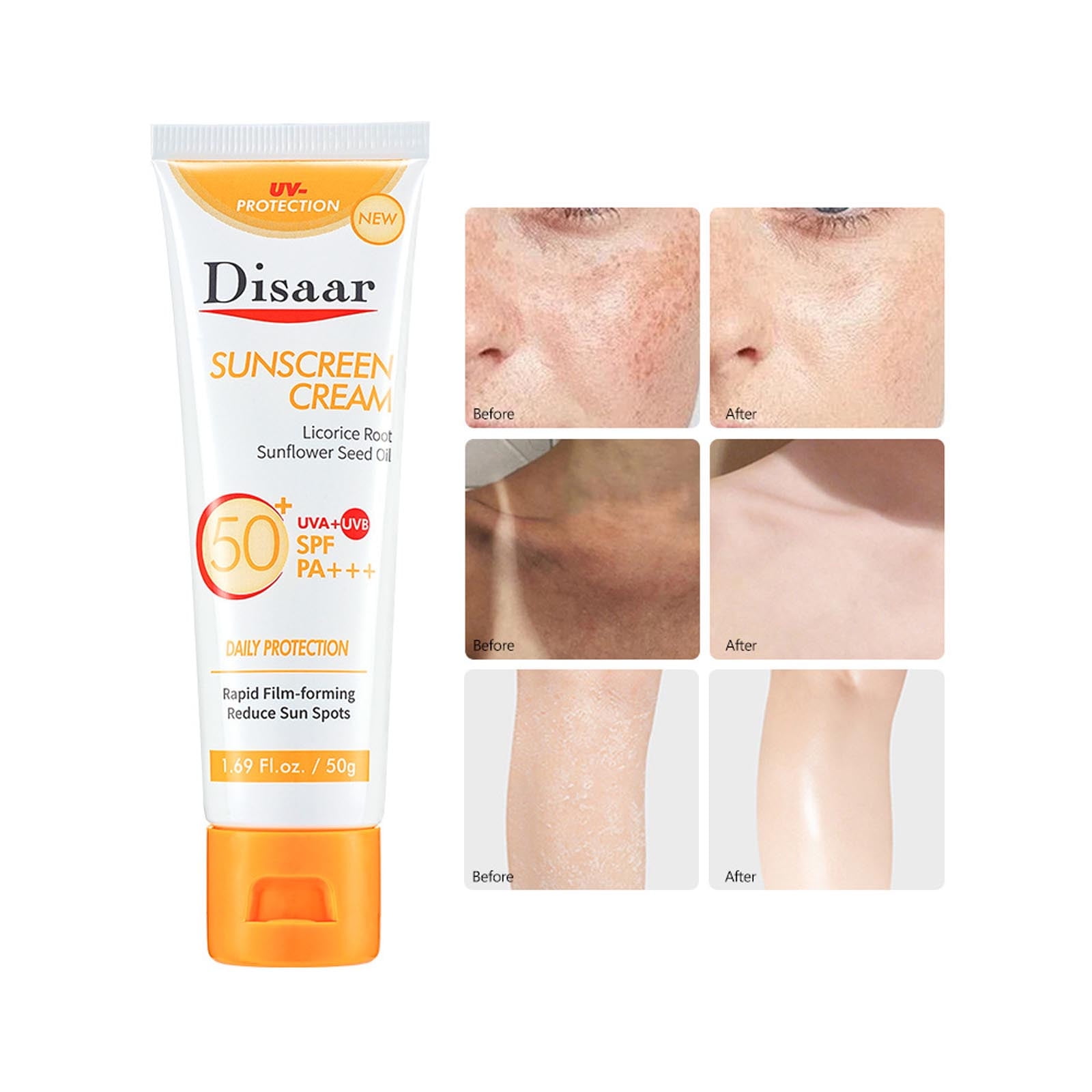 SDJMa Sunscreen Cream SPF50+ Licorice RootSunflower Seed Oil Rapid Film