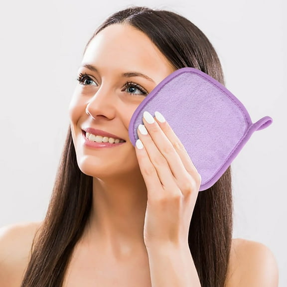 SDJMa Super Absorbent Face Towel, Reusable Makeup Remover Cloth for Gentle Cleansing, Easy to Wash, Travel-Friendly Size for Daily Skincare, Purple