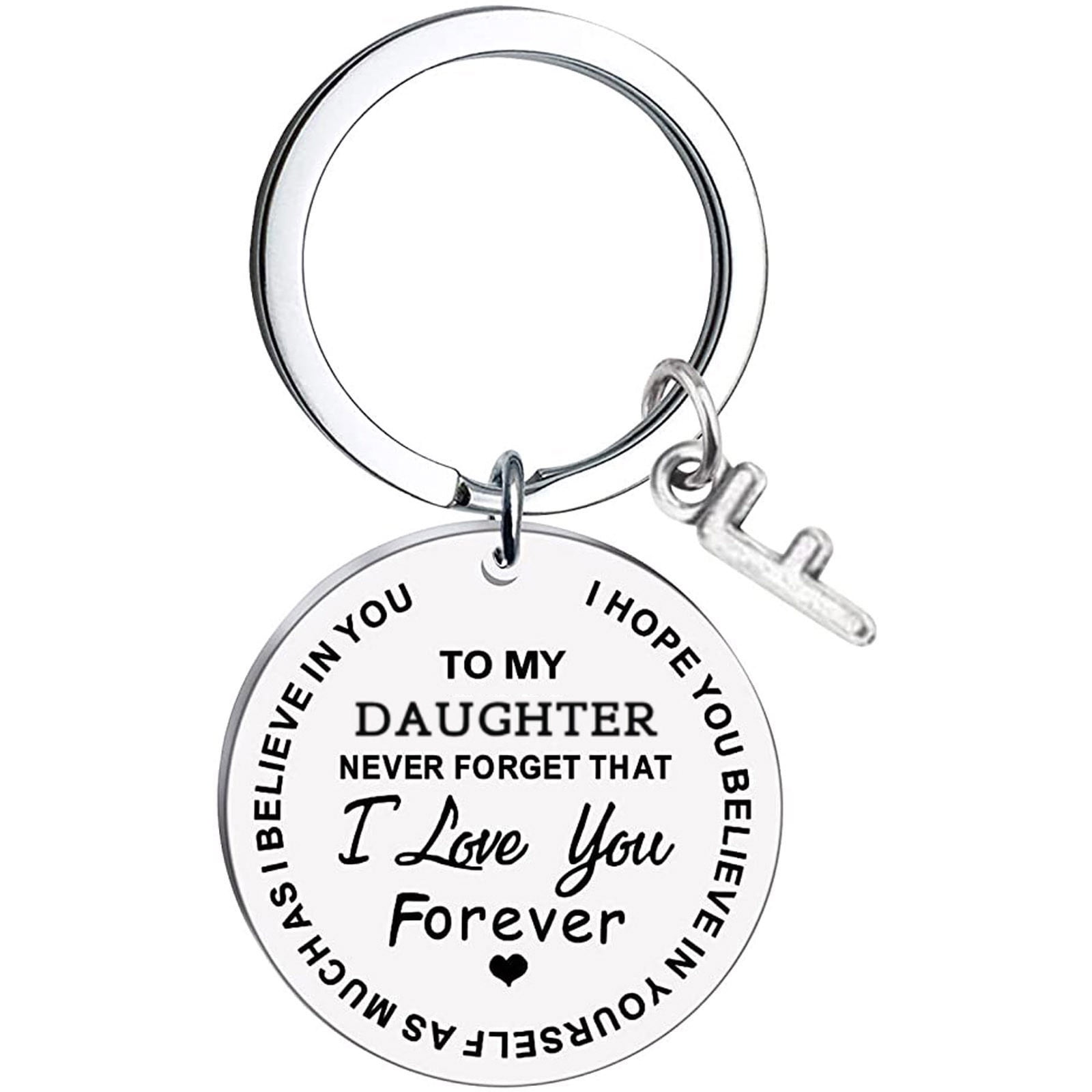 Mom To Son Or Daughter Love Keychain - 'Never Forget How Much I Love You' Inspirational Gift, Stainless Steel, 50x28mm