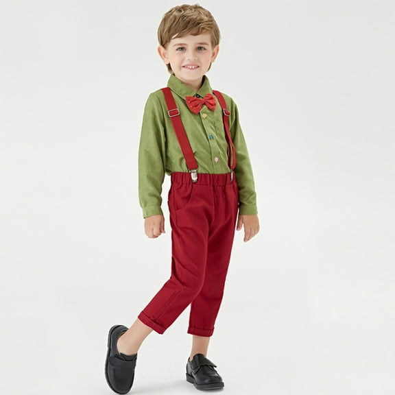 SDJMa Toddler Baby Kids Boys Christmas Gentleman Set T-shirt Pants Trousers Clothes