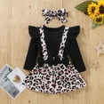 thumbnail image 1 of SDJMa Toddler Girls Cotton Long Sleeve Top Sunflower Bowknot Strap Dress Headband Set, 1 of 9