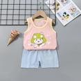 thumbnail image 1 of SDJMa Toddler Kids Baby Boys Girls Fashion Cute Sleeveless Vest Shorts Cartoon Print Casual Suit, 1 of 4