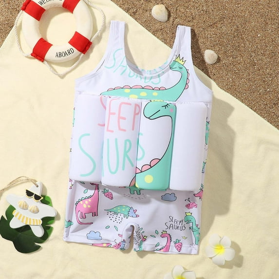 SDJMa Toddler Swimsuit with Removable Buoyancy Summer Kids Floating Swimwear 6M-4Y Baby Boys Girls Swimsuit Swimsuit Learn to Swim Training Vest
