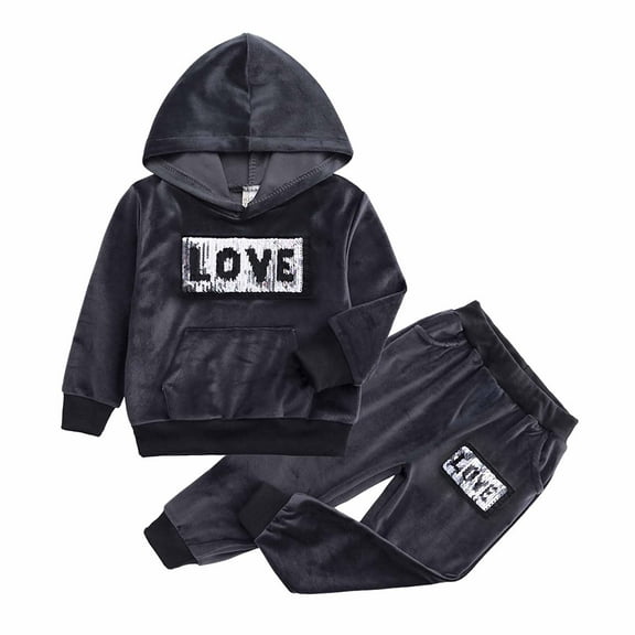 SDJMa Toddler Unisex Baby Clothes Boys Girls Love Shirt Tops Hoodie Sweatshirt + Sweatpants Fall Winter Outfits