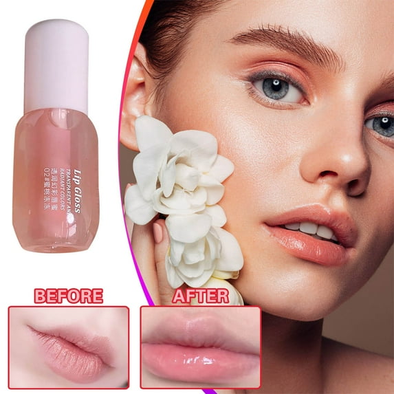 SDJMa Transparent Lip Oil Gloss for Men & Women, Hydrating Lip Treatment with Shimmer, Fades Lip Lines, Non-Sticky Lip Care for Daily Use (C)